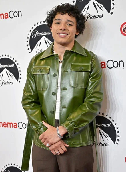 Anthony Ramos's striking green leather jacket in USA