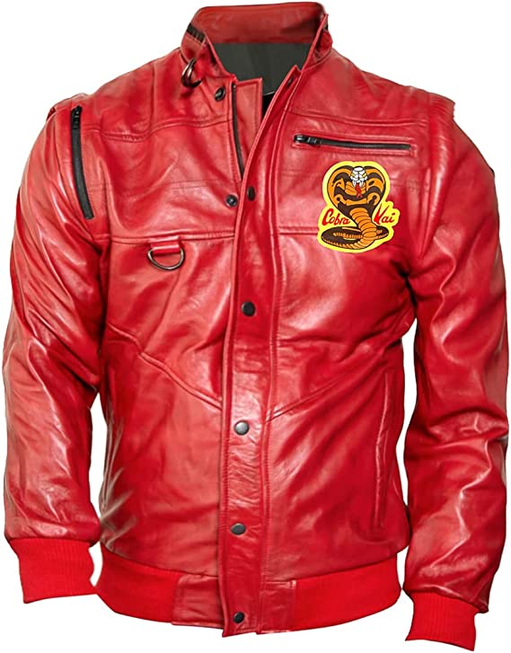 Red Karate Kid Leather Jacket in USA market