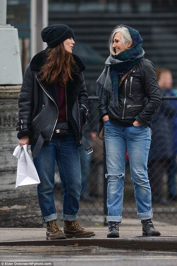 Black shearling jacket worn by Keira Knightley in United state market