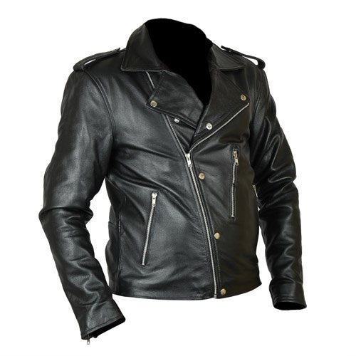 Stay on-trend with the fashionable and versatile handmade men's biker style leather jacket worn by David Beckham in United state market