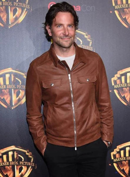 Brown leather jacket for men