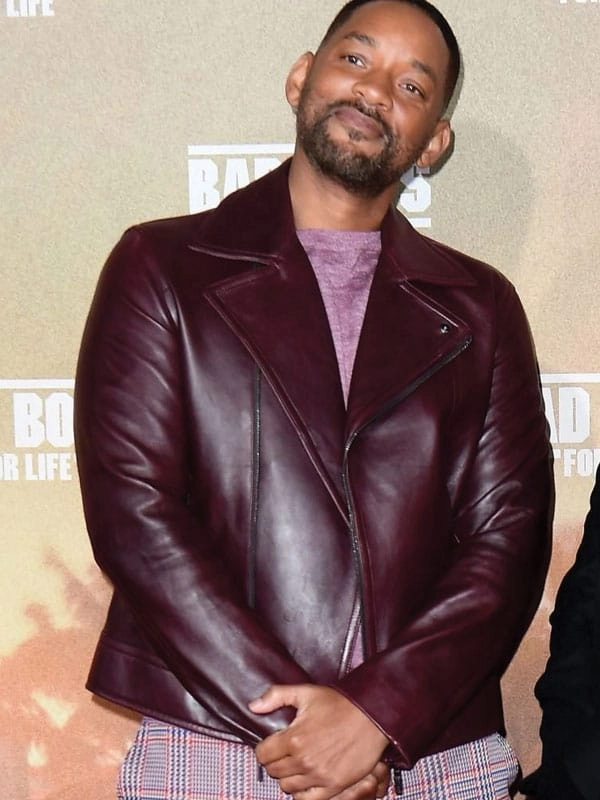 Burgundy leather jacket worn by Will Smith in USA market
