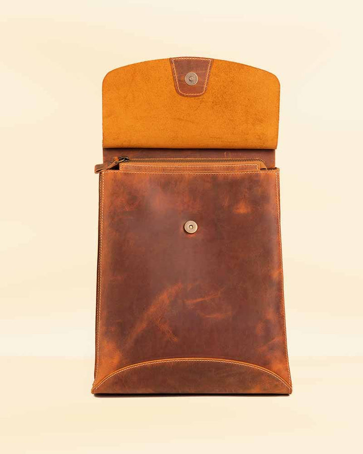 Trendy and compact leather backpack for a modern lifestyle in American style