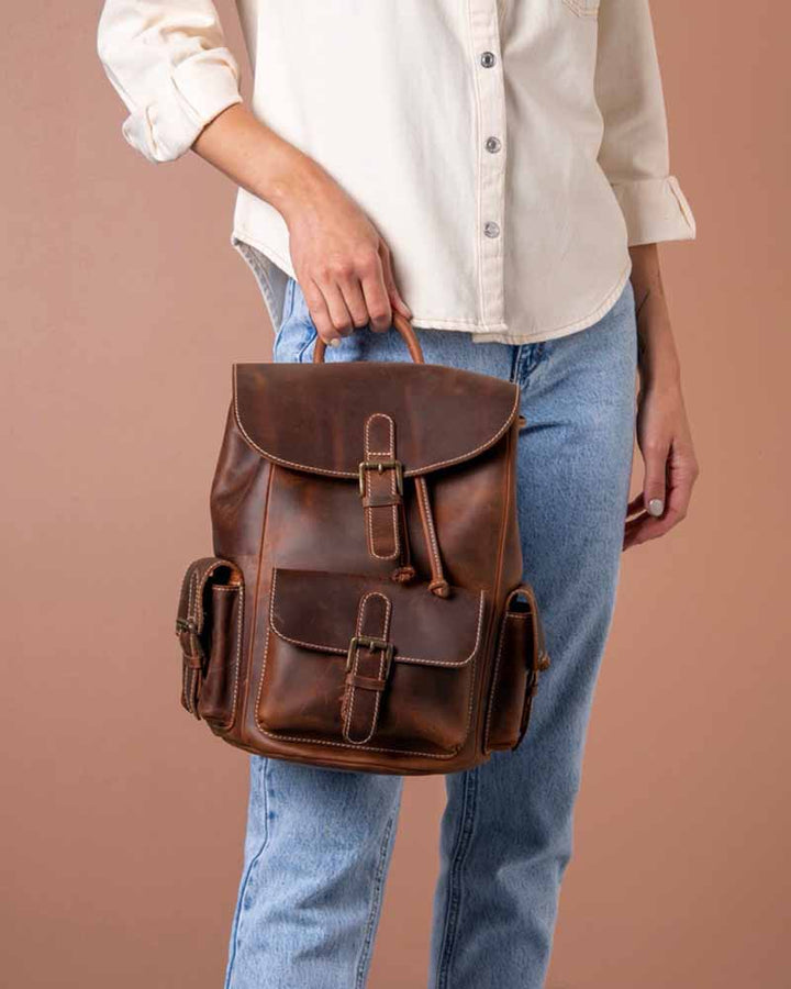 Premium Quality Leather Backpack in American style