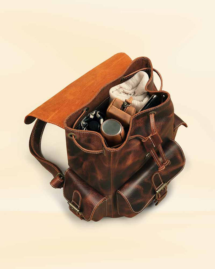 Compact and Stylish Leather Backpack in United state market