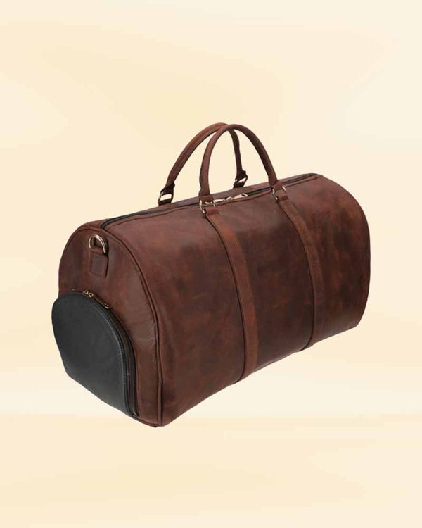 Crazy Horse Leather Duffle Bag for Weekend Getaways in USA