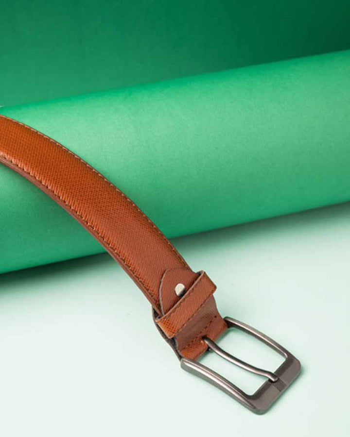 Men's Light Brown Leather Belt for Casual Wear in UK