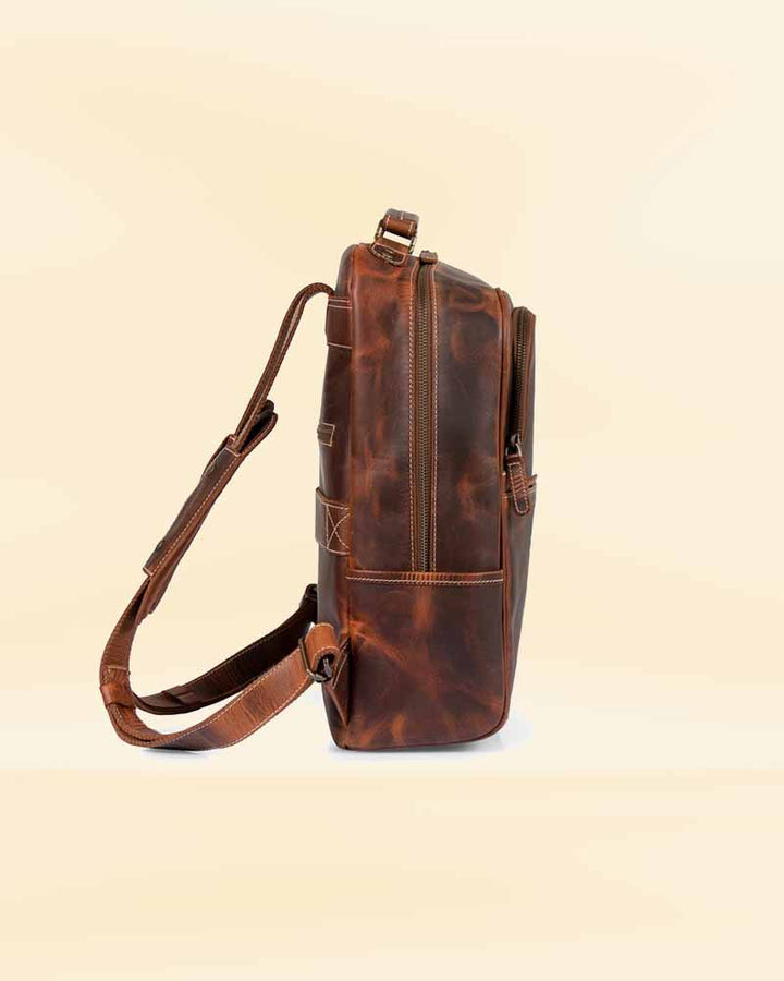 Luxurious leather backpack for the fashion-forward in US style
