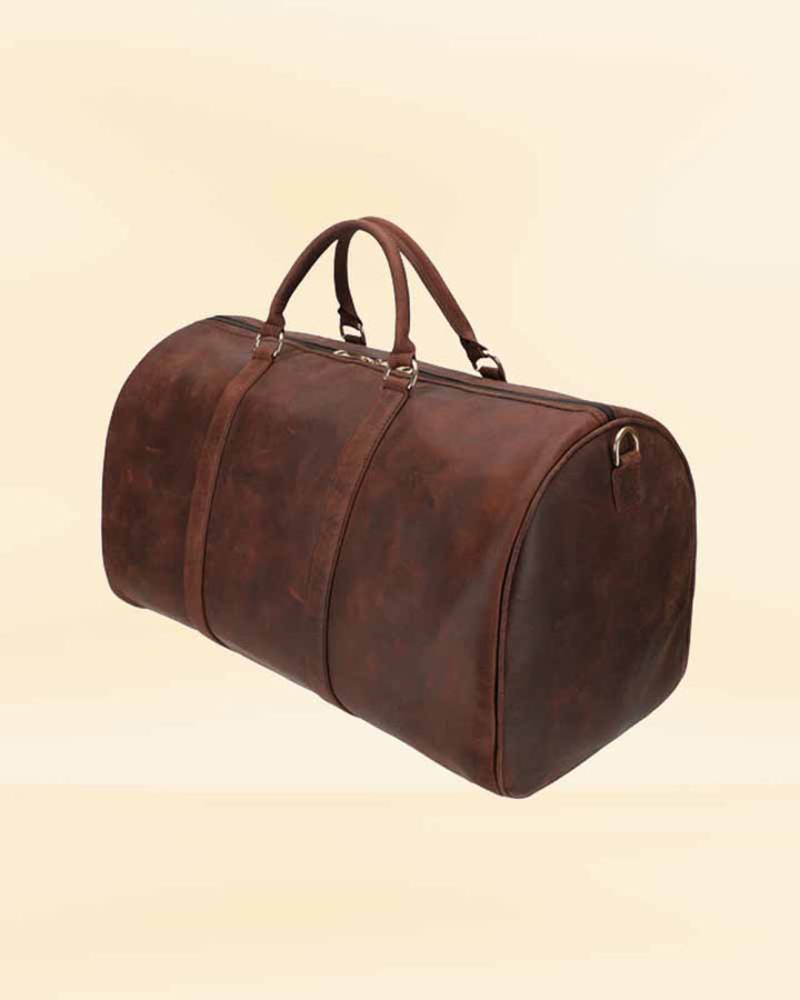 Vintage Style Brown Leather Travel Bag in American market