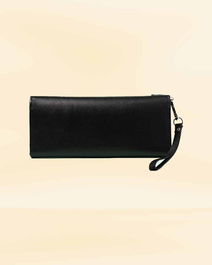 Leather wristlet with card slots in American style