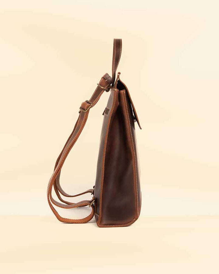 Elegant Pricy Leather Slim Backpack with refined design in American style