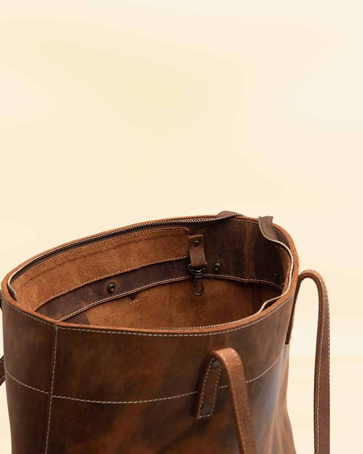 Elegant Leather Tote Bag in American style