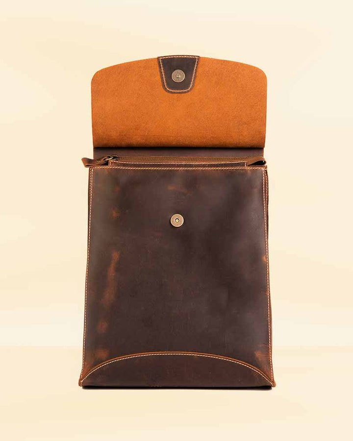 Premium quality slim leather backpack for everyday use in US style