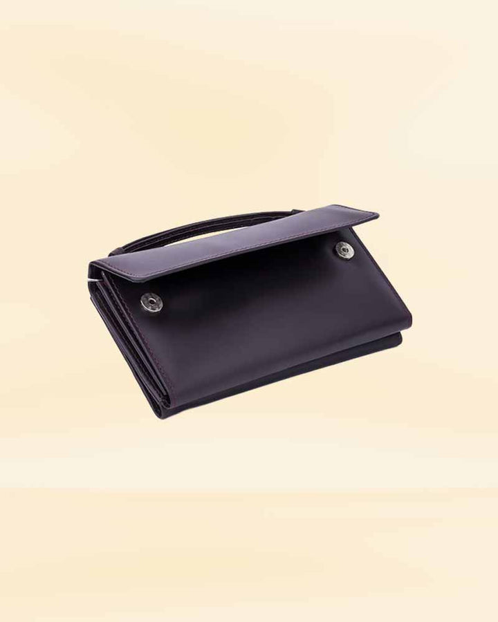 Women's zip-around leather clutch wallet in usa