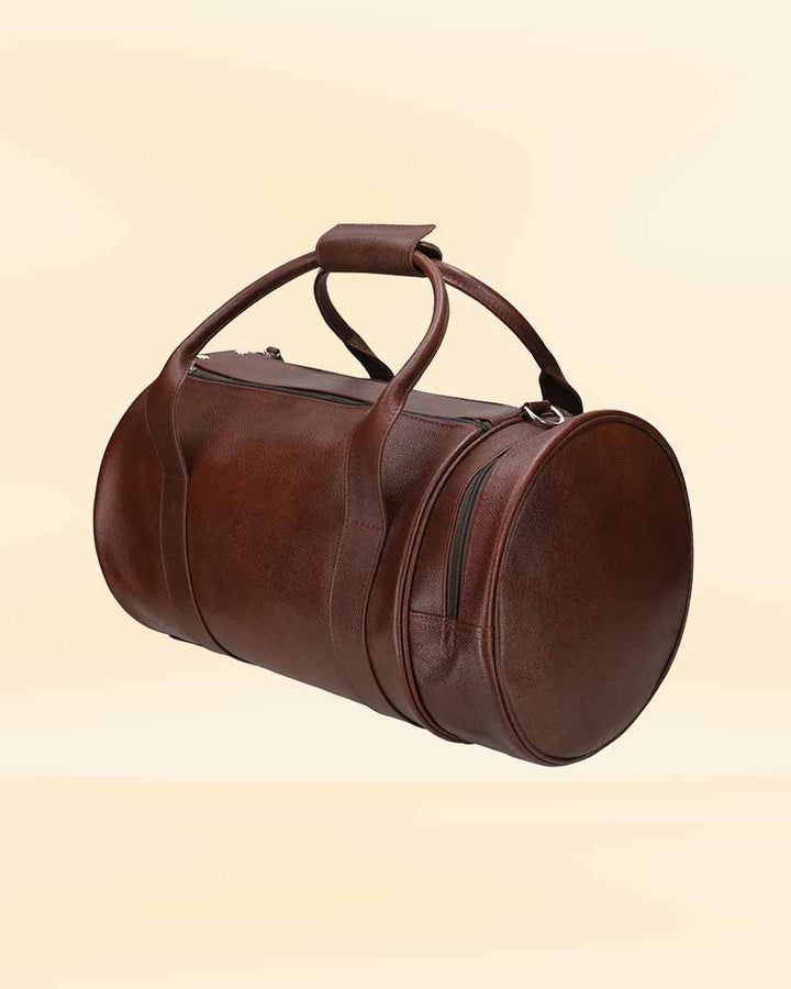 Leather-trimmed travel duffle bag American market