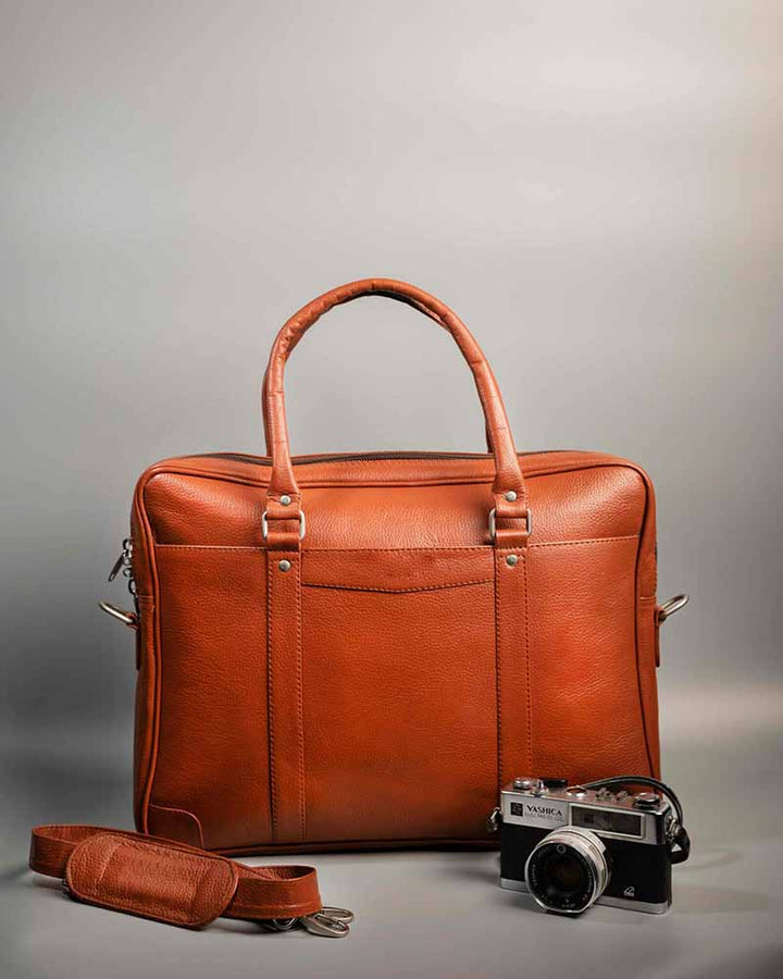 Brown Leather Laptop Bag for Men in American market