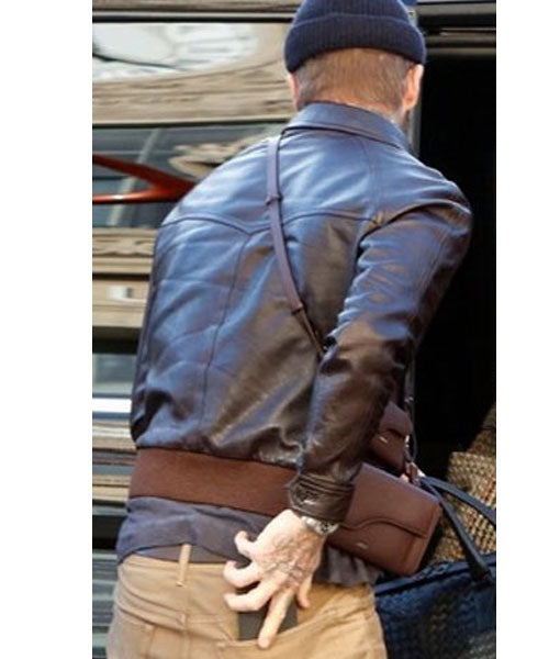 Make a statement with this sleek Brown Leather Jacket, worn by David Beckham in United state market
