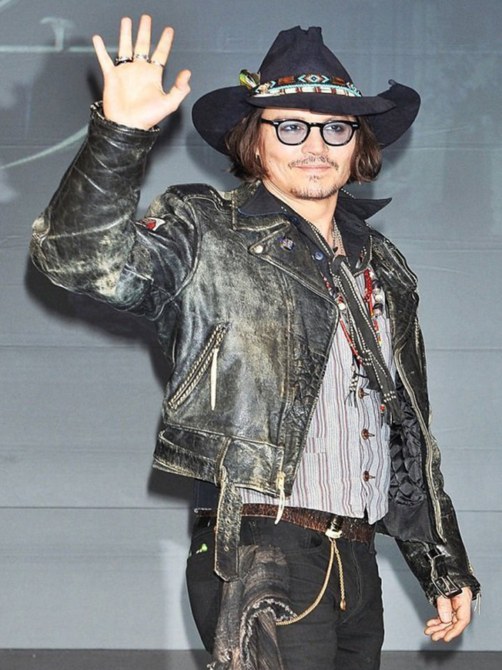 Johnny Depp Style Leather Jacket in UK market