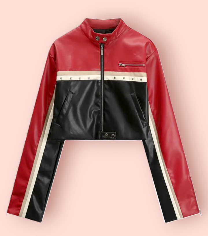 Fashionable Women's Real Leather Jacket with Multiple Colors in American style