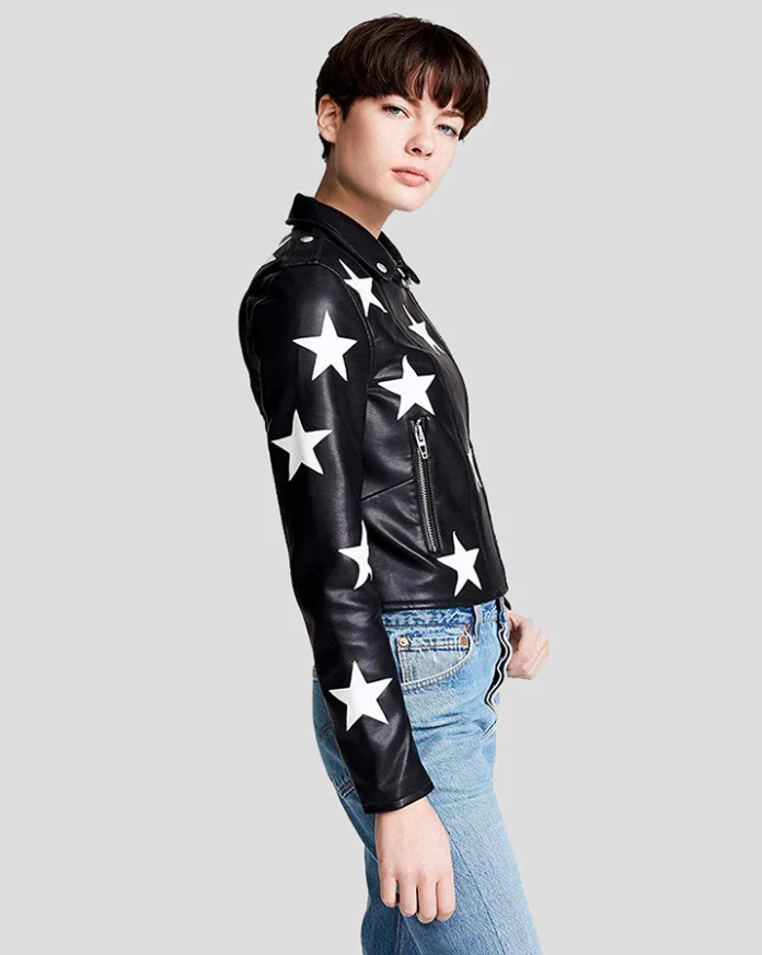 Gender-Inclusive Stars Patterned Jacket in American style