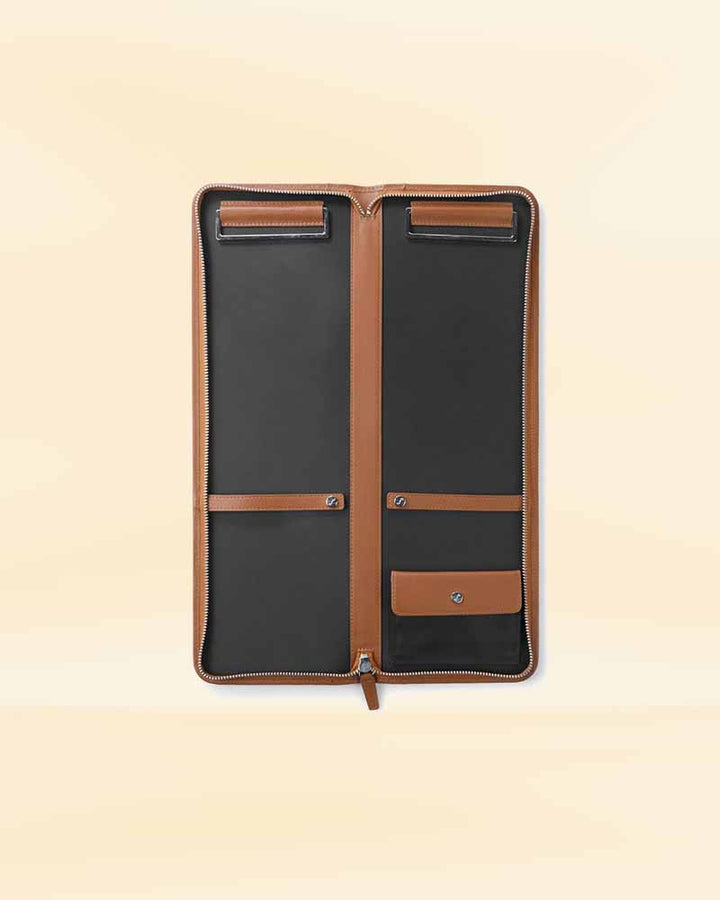 Luxurious leather tie case with compartments for organization in USA