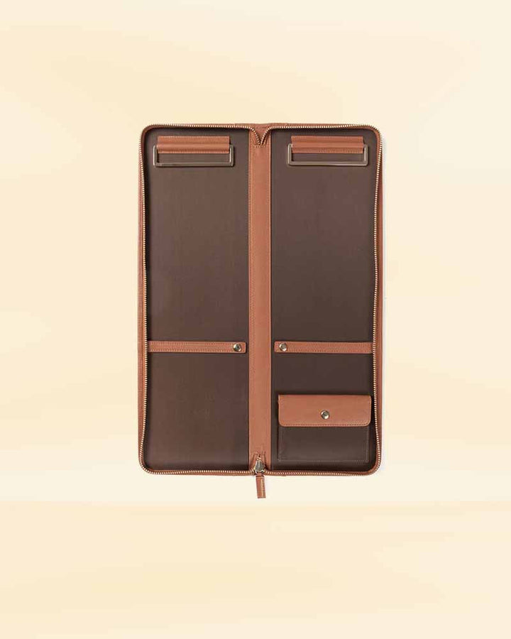 Elegant leather tie case for travel
