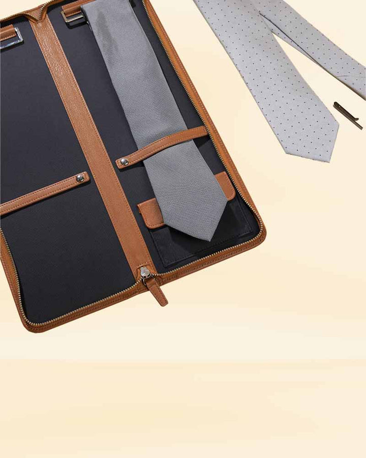 Luxury leather tie pouch
