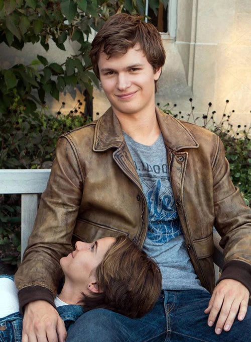 The Fault in Our Stars Leather Jacket Worn By Ansel Elgort's  | Ansel Elgort's The Fault in Our Stars Leather Jacket
