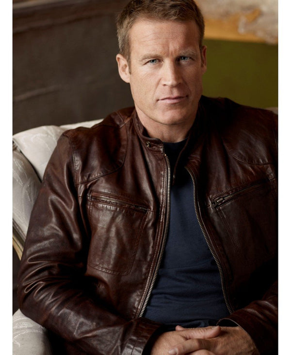 Mark Valley's Dark Brown Stylish Leather Jacket, a timeless addition to any wardrobe in USA market