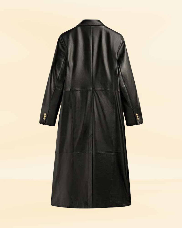 Elegant Nappa Leather Trench Coat for Women