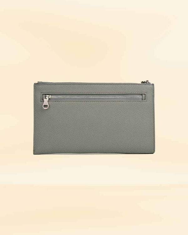 Stylish grey clutch purse in USA market'
