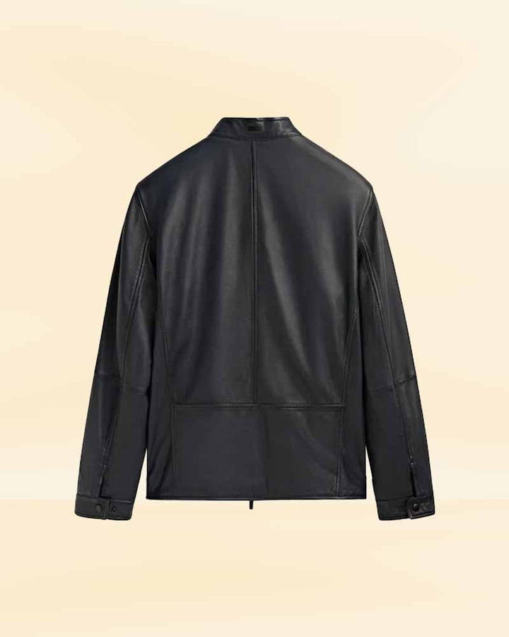 Durable black Nappa leather jacket built to last