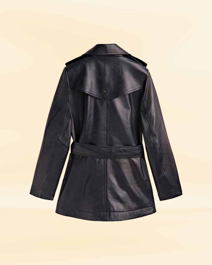 Luxurious Cropped Nappa Leather Trench Coat for Women