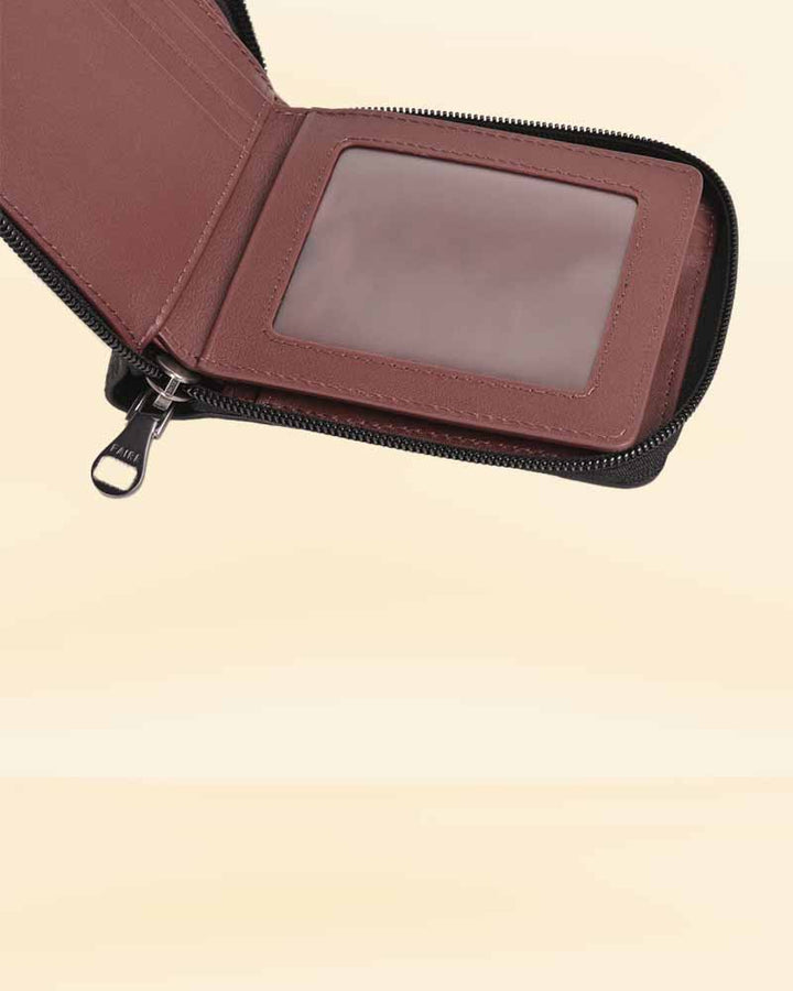 shielded zip-around leather wallet for secure personal storage pricy USA