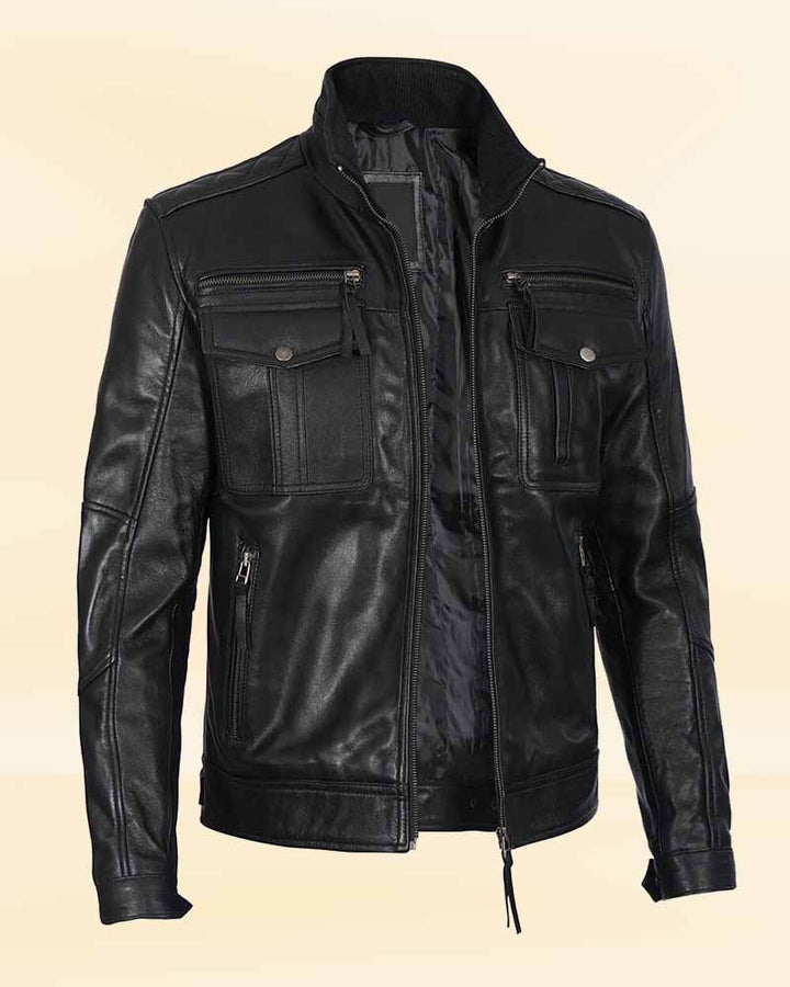 High-quality Men's Racer leather jacket for the discerning customer
