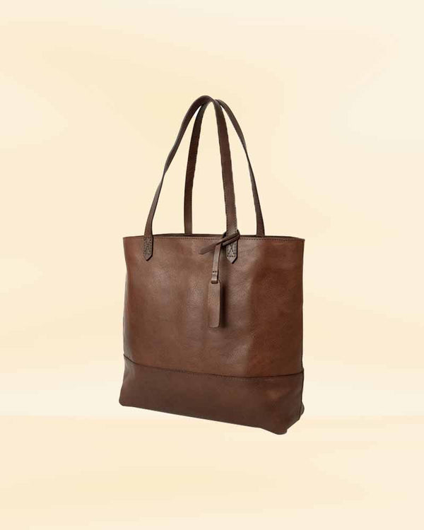  leather tote bag in a everyday setting, ideal for the American consumer looking for a versatile and functional tote bag