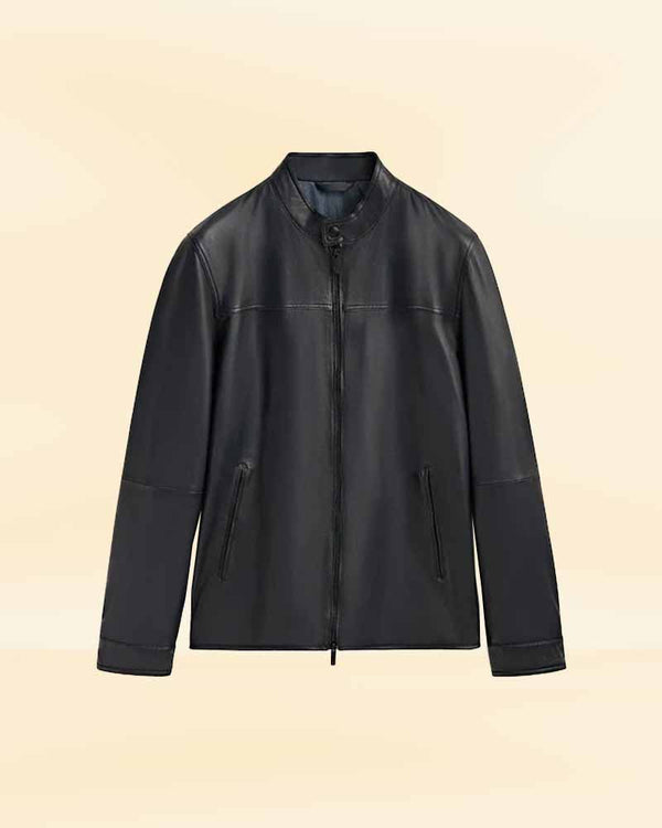 Stylish black Nappa leather jacket for a bold look