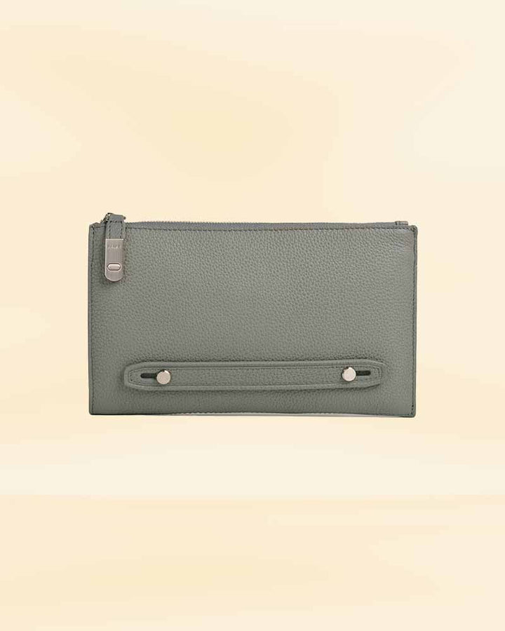 Spacious grey clutch for essentials USA