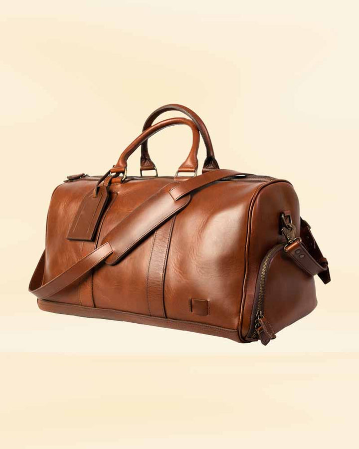 Soft, full-grain leather duffle bag for a luxurious look and feel