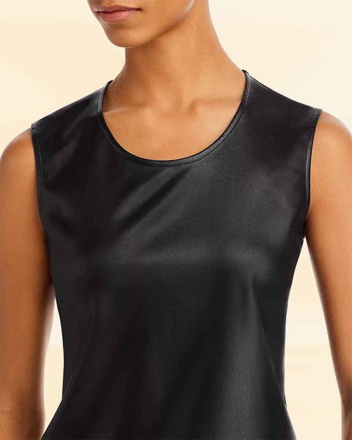 Sleek and stylish leather front tank for everyday wear