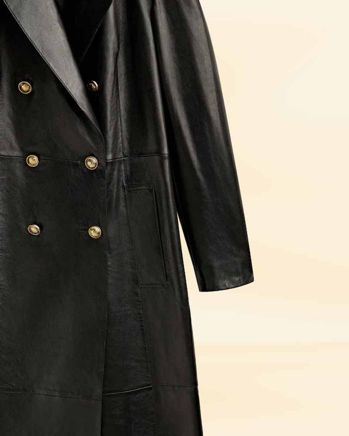 Luxurious Nappa Leather Trench Coat for Women