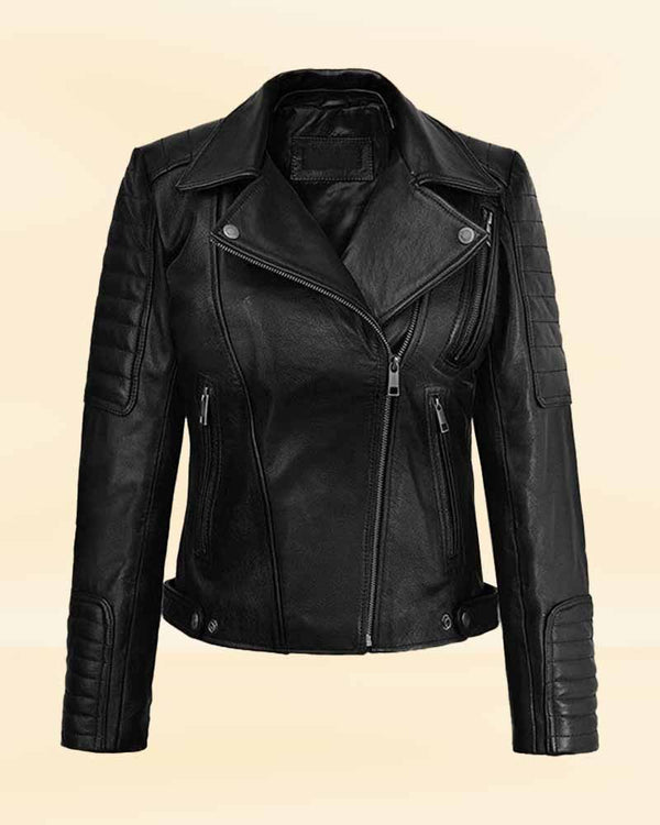 Women's Biker Leather Jacket - American Style