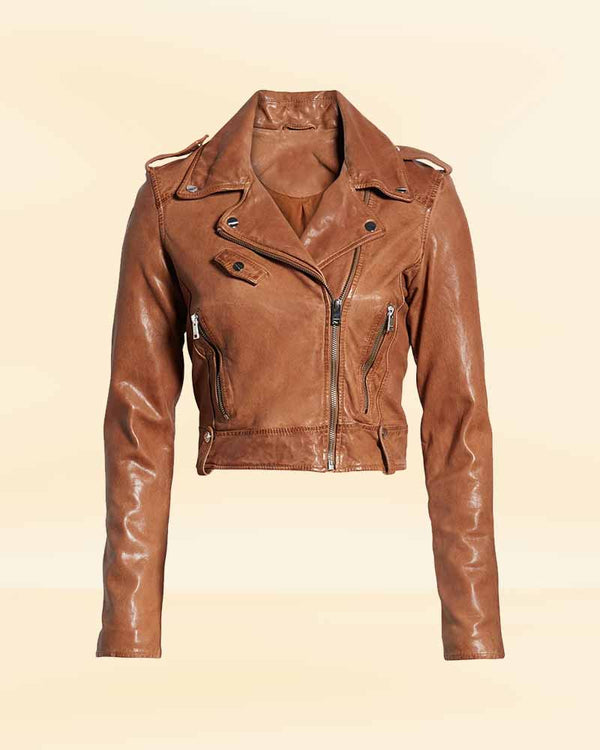 Chic and edgy motorcycle US style jacket for women 