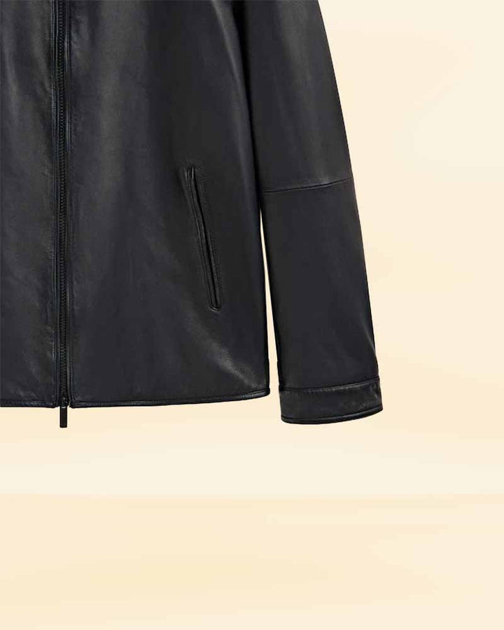 Classic black Nappa leather jacket for timeless style