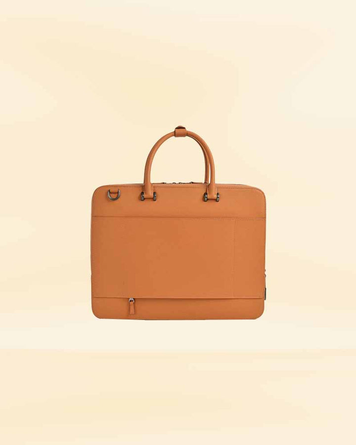 Stylish brown leather briefcase for business USA style