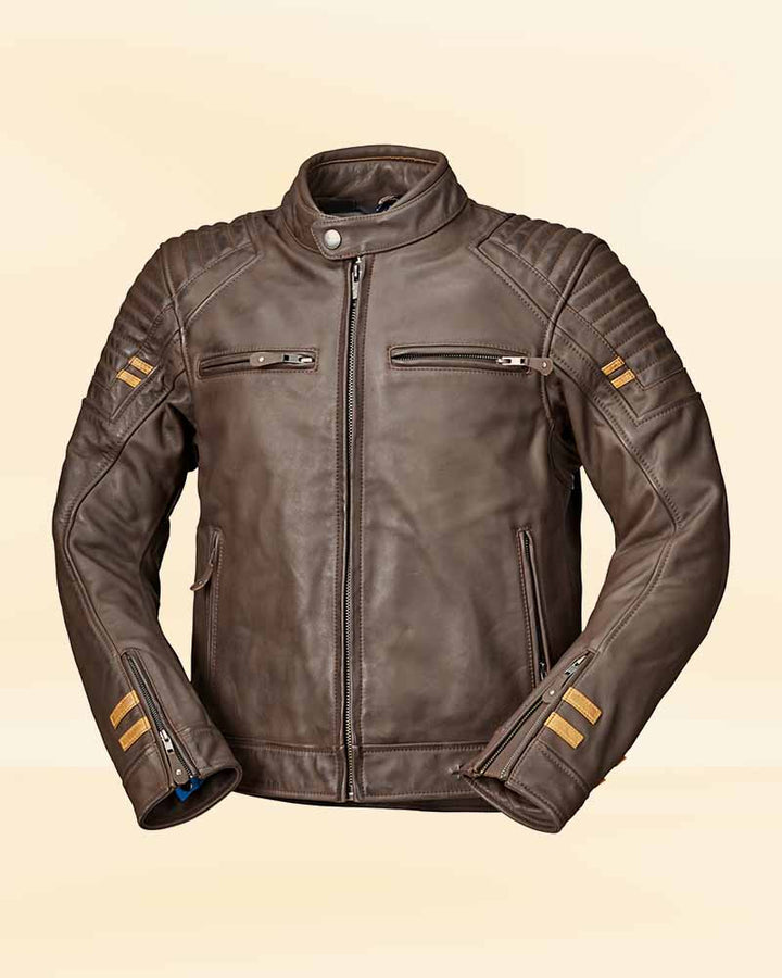 The premium quality leather of our Held Crayton jacket, perfect for the American market