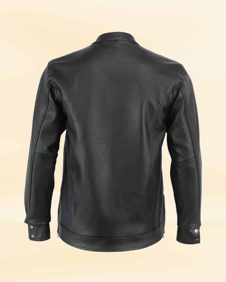 Timeless black leather top for versatile style