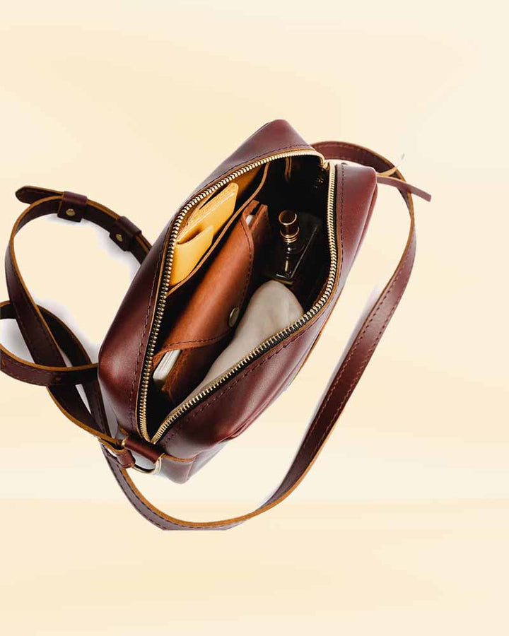 A unique and stylish leather toaster bag, perfect for the American market