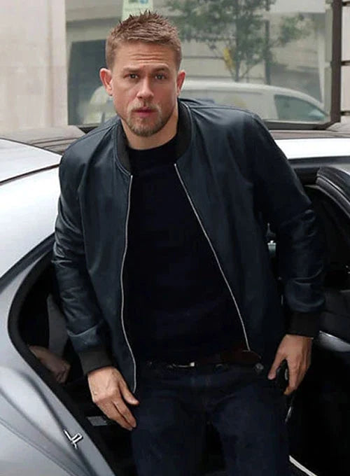 Charlie Hunnam's Standout Leather Jacket in USA market