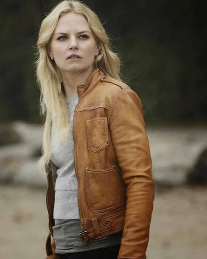 women black leather jacket with zip closure